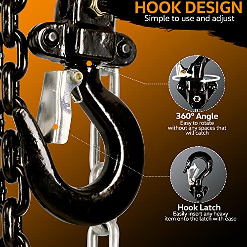 SuperHandy Manual Chain Block Hoist Come Along 1/2 Ton 1100Lbs - Scratch & Dent