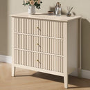 RoyalCraft BEIGE FLUTED 3 DRAWER DRESSER 32"D x 32"W x 30"H - BEIGE - Like New