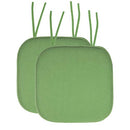Chair Cushion Memory Foam Pads w/ Ties Honeycomb Pattern 16"x16", 2Pk - Green - Brand New