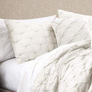LUSH DECOR RAVELLO PINTUCK COMFORTER SET, KING 16T001144 - WHITE - Like New