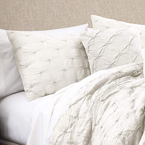 LUSH DECOR RAVELLO PINTUCK COMFORTER SET, KING 16T001144 - WHITE - Like New