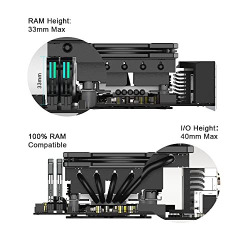 ID-COOLING IS-55 ARGB CPU Cooler Low Profile 57mm Height CPU Air Cooler ARGB - Like New