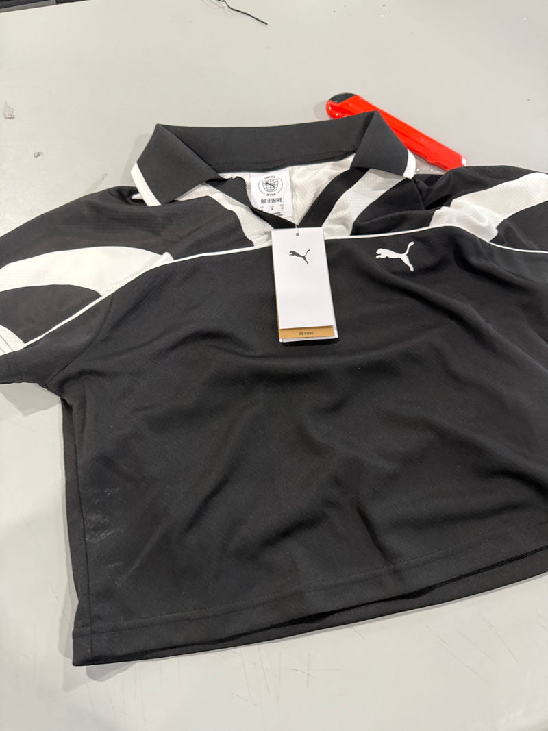PUMA FUTURE ARCHIVE SOCCER JERSEY BABY TEE - SIZE: WOMEN M - BLACK/WHITE - Brand New
