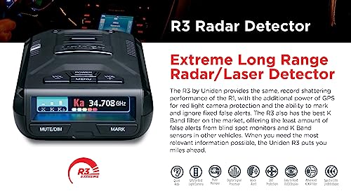 UNIDEN R3 EXTREME LASER/RADAR DETECTOR RECORD SHATTERING PERFORMANCE - BLACK Like New