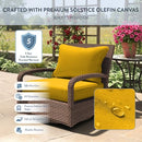 CALIFORNIA UMBRELLA OUTDOOR DEEP SEAT CUSHION, 24 X 48 INCH,LEMON - Brand New