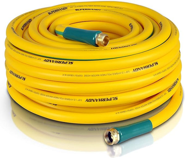 SuperHandy Garden Water Hose 5/8" x 100' Heavy Duty Ultra Flex GUR035 - Yellow Like New