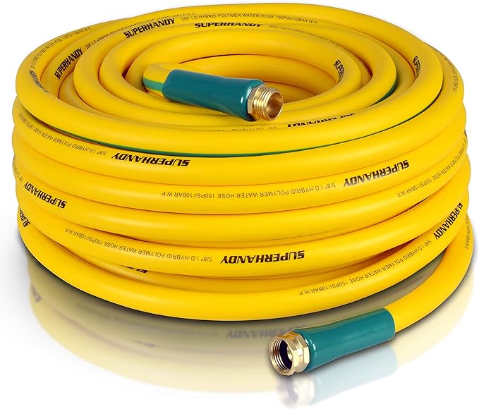 SuperHandy Garden Water Hose 5/8" x 100' Heavy Duty Ultra Flex GUR035 - Yellow Like New