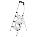 HAILO K95 LivingStep 3-Step Ladder – Aluminum, Safety Rail - Silver/Black - Like New