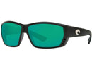 COSTA DEL MAR TUNA ALLEY MATTE BLACK FRAME POLARIZED GREEN MIRROR 580G 62-11-125 - Like New