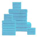 DAN RIVER 24 PIECE POPCORN COTTON BATH TOWEL SET - TEAL - Brand New