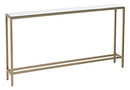 Holly & Martin Darrin Narrow Long Console Table with Mirrored Top in Gold - Brand New