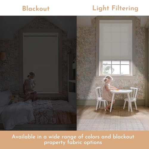 Persilux Blackout Roller Shades for Windows,Cordless,Linen Fabric,Roller Blinds - Like New