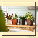 Groovebox Planters | Set of 3 | 6" x 6" | Metal Pots | B0892X85QJ | Sandstone - Brand New