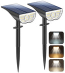 TOBUSA SOLAR SPOT LIGHTS OUTDOOR 5 MODES 44LEDS BRIGHT LANDSCAPE 2 PACK BLACK - Like New