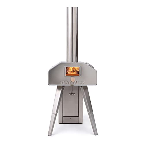 Qubestove Q-STOVE 12" OUTDOOR WOOD PELLET PIZZA OVEN WITH AUTO ROTATING - SILVER - Like New