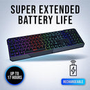 KLIM CHROMA WIRELESS KEYBOARD – GAMING RECHARGEABLE KEYBOARD DURABLE - BLACK - Like New
