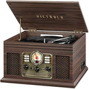VICTROLA THE QUINCY 6-IN-1 BLUETOOTH RECORD PLAYER (VTA-200B-EXPRESSO, ESPRESSO) - Like New