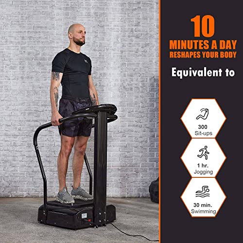 ZELUS 2000W VIBRATION PLATE EXERCISE MACHINE FULL-BODY - BLACK - Scratch & Dent