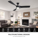 VONLUCE Ceiling Fan Light Remote Control 52 Inch Modern 3 Blades - BLACK - Like New