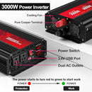 ROARBATT 3000W POWER INVERTER,12V DC AC 110V120V PEAK POWER 6000W - RED - Like New