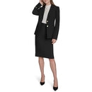 HALSTON WOMEN'S TWO BUTTON WOVEN OFFICE WORKWEAR BLAZER - SIZE : 4 - BLACK - Brand New