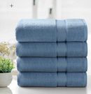 KATHY IRELAND 2 PIECE ZERO TWIST COTTON PLUSH BATH SHEET SET - SKY BLUE - Like New
