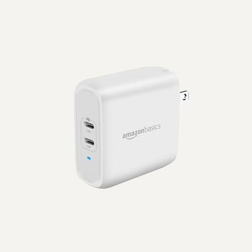AMAZON BASICS 36W TWO-PORT USB-C WALL CHARGER PHONES POWER DELIVERY - WHITE - Like New