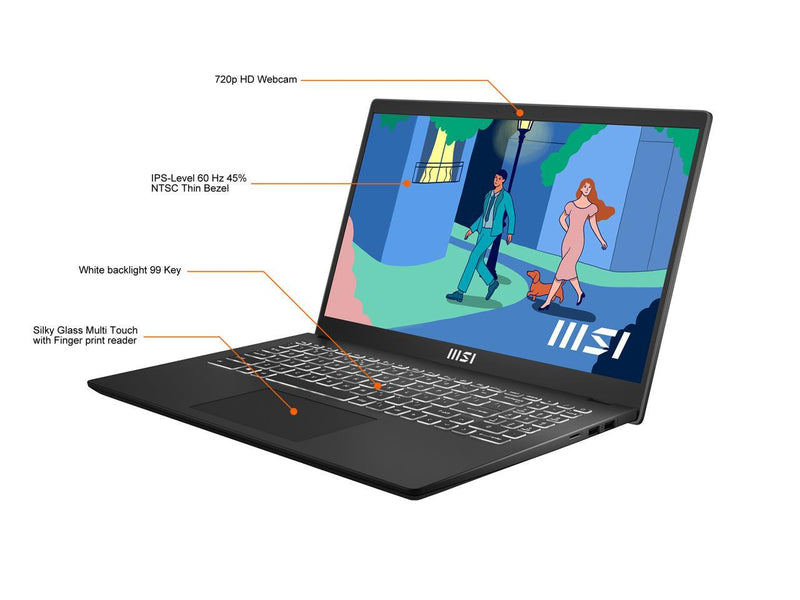 MSI Laptop Modern 15 Intel Core i7 12th Gen 1255U (1.70GHz) 16GB Memory 512 GB