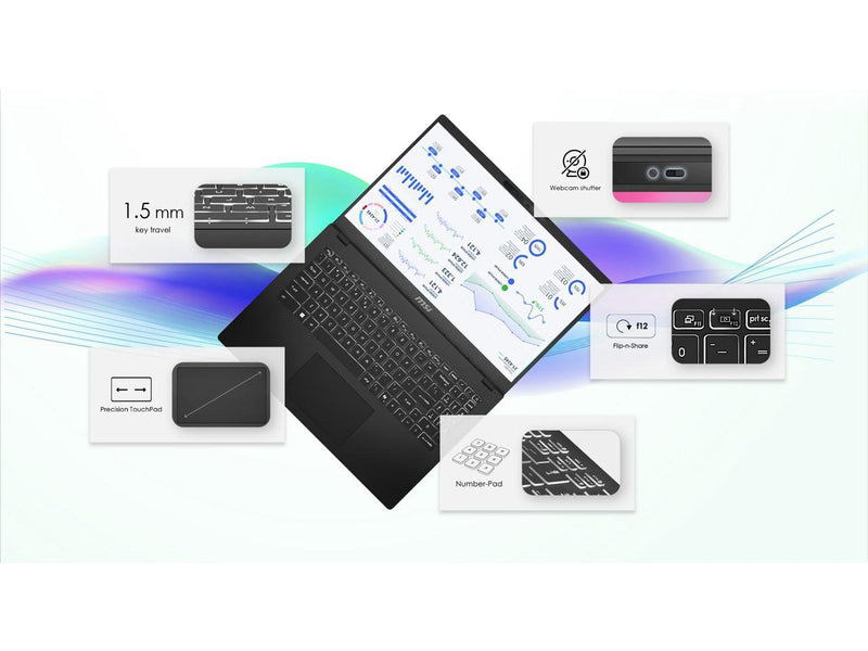 MSI Modern 15 H 15.6" Touch Screen Laptop Intel Core 9 270H 32GB RAM1 TB NVMe