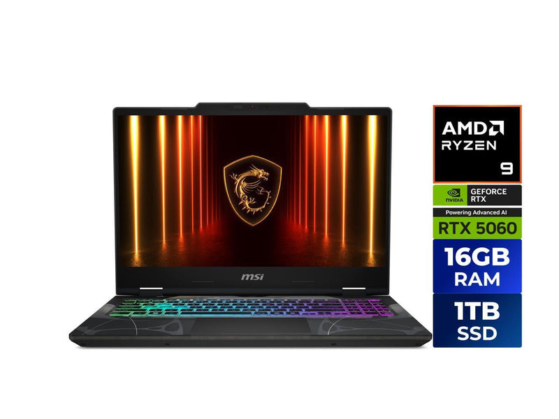 MSI Cyborg A15 15.6" FHD 144Hz  AMD® Ryzen™9 270  RTX 5060 16GB 1TB NVMe SSD