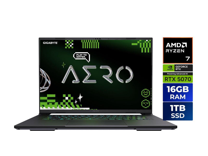 GIGABYTE AERO X16; Copilot+ PC - 165Hz 2560x1600 WQXGA - NVIDIA GeForce RTX 5070