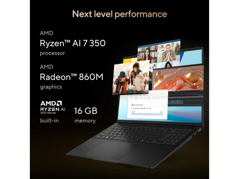 ASUS Vivobook S16 16" Touchscreen Copilot+ PC Laptop AMD Ryzen AI 7 350 16GB