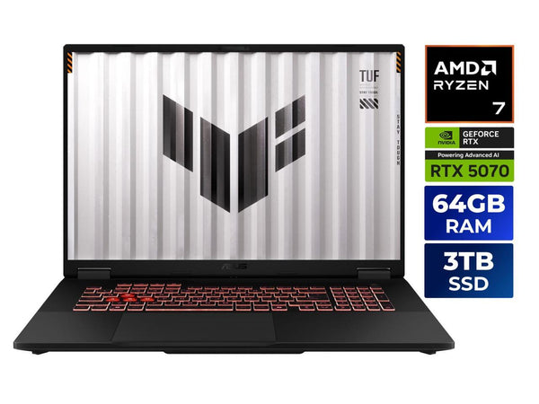 ASUS TUF Gaming - 18" GeForce RTX 5070 Laptop GPU - AMD Ryzen 7 260  - 64GB