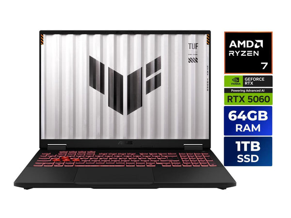 ASUS TUF Gaming A16 - 16" GeForce RTX 5060 Laptop GPU - AMD Ryzen 7 260  - 64GB