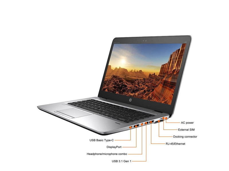 HP Grade A Laptop EliteBook Intel Core i5 6th Gen 6300U (2.40GHz) 16GB Memory