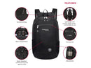 Swissdigital Black Seagull Foldable Backpack - Lightweight – 20L Large Capacity