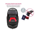 Swissdigital Black/Red Anti Bacterial Travel Backpack – 15.6? Laptop Pocket –