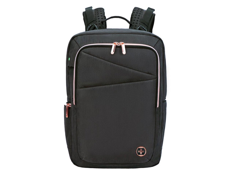 Swissdigital KATY ROSE Black Massage Backpack - Stylish Travel & Work Bag with