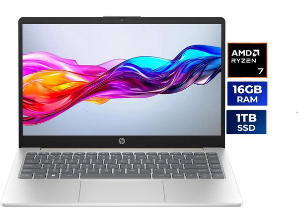 HP 14" HD Laptop AMD Ryzen 7 7730U 16GB Memory 1 TB NVMe SSD AMD Radeon Graphics