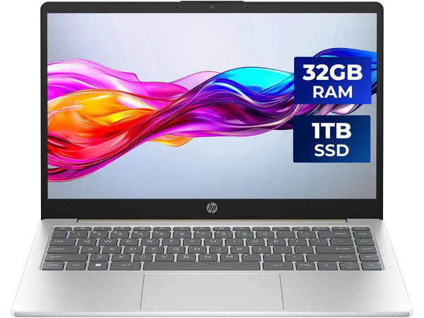 HP 14" HD Laptop AMD Ryzen 7 7730U 32GB Memory 1 TB NVMe SSD AMD Radeon Graphics