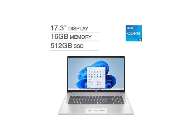 HP 17.3" Laptop Intel Core i5-1335U 3.40 GHz 16 GB Memory 512 GB SSD Windows 11