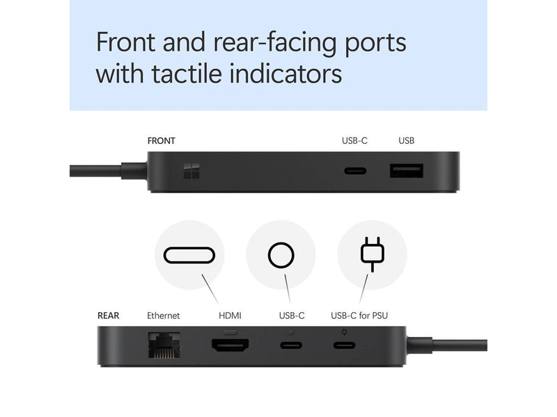 Microsoft Surface USB4 Docking Station – Gigabit Ethernet - USB C to 2xUSB-C -