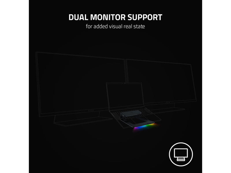 Razer Laptop Stand Chroma V2: Customizable Chroma RGB Lighting - Ergonomic