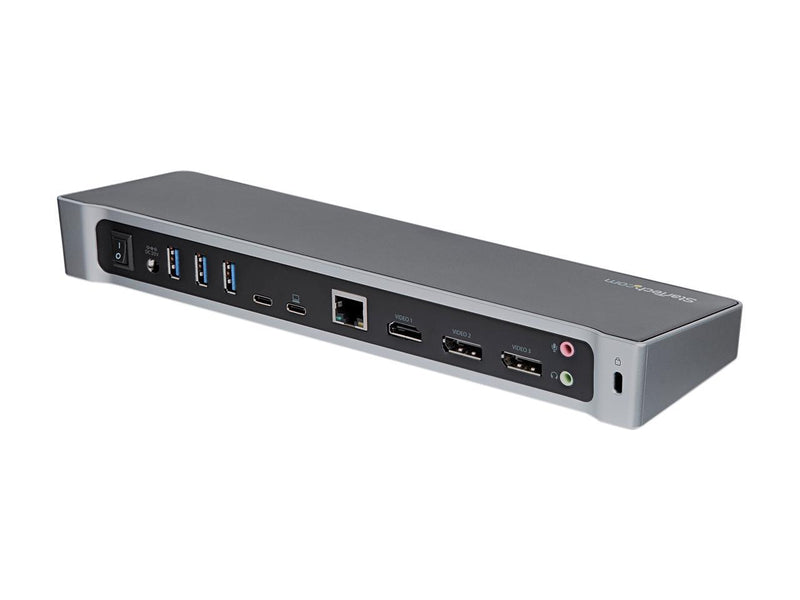 StarTech.com Black/Silver DK30CH2DEP USB C Dock - Triple 4K - 100W USB PD - Mac,