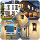 Outdoor Wall Light Fixtures, 2-Pack, Black Porch Lights with Glass Shade - Like New