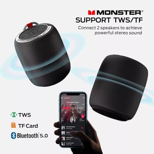 Monster S110 Portable Bluetooth Speaker, True Wireless Stereo. Built-in Mic - Like New