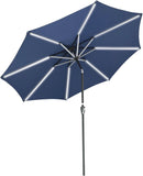 GENERIC 10FT SOLAR POWER LED PATIO UMBRELLA MARKET TILT WITH CRANK - NAVY - Like New
