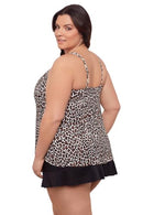 AQUA GREEN WOMEN KEYHOLE HIGH NECK TANKINI TOP SIZE S - SEEING SPOTS - Brand New