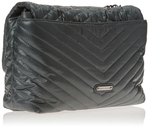 REBECCA MINKOFF EDIE FLAP SHOULDER BAG - DEEP JADE/GUNMETAL - Brand New