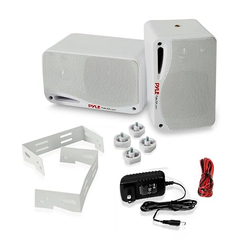 PYLE OUTDOOR WATERPROOF WIRELESS BLUETOOTH 3.5 INCH SPEAKER SYSTEM - WHITE - Like New